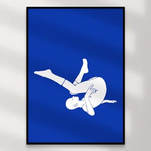 Lámina artística para hombre gay / Arte mural queer descarga digital – Calcetines blancos y azules de Yoshi, decoración para el hogar LGBTQ+, ilustración íntima, regalo imprimible