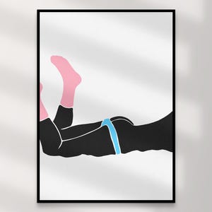 Impression d'art trans | Art mural queer en téléchargement numérique – Sasha rose bleu blanc, décoration d'intérieur LGBTQ +, fierté intimeIllustration, cadeau imprimable gay