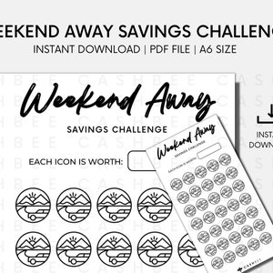 PRINTABLE Weekend Away Savings Challenge | A6 Size | Instant Download PDF File