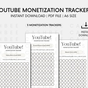 Paquete IMPRIMIBLE de rastreadores de monetización de YouTube / Rastreadores de descarga instantánea / Paquete de rastreadores A6
