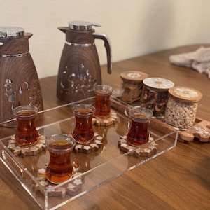 Handcrafted Wooden Spice Jar Set with Mother-of-Pearl Inlay