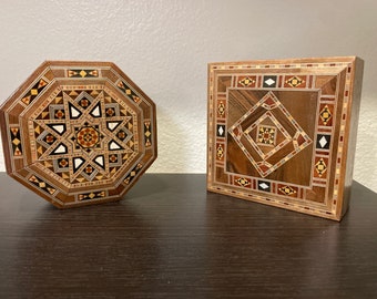 Syrian handmade mosaic jewelry wood box