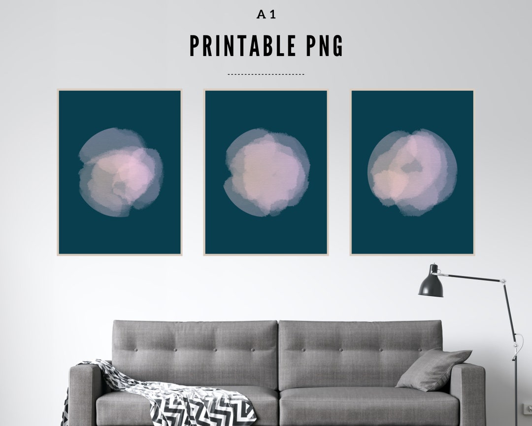 Digital Art Print Wall Art Decor Printable Dark Stormy Pink and Blue ...