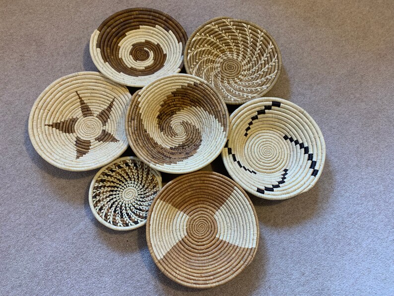 Authentic African Baskets Handwoven in Uganda Wall Art/table Decor Etsy