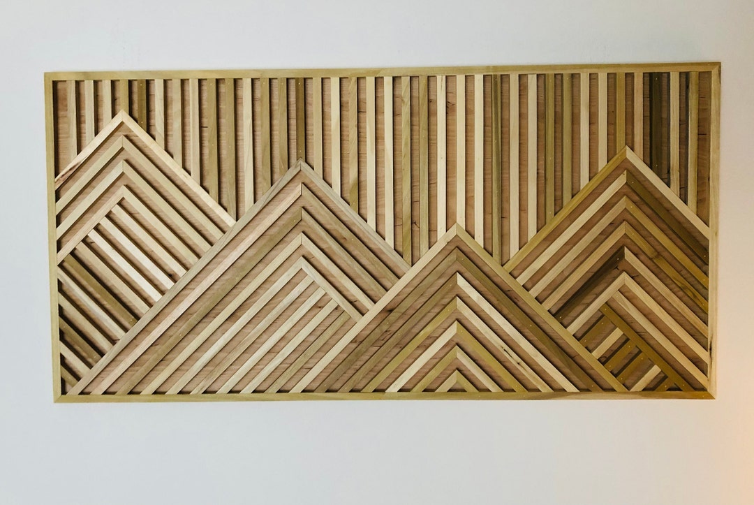 Wood Wall Art, Wood Art, Geometric Wall Art, Wood Slat Art, Rustic Wall