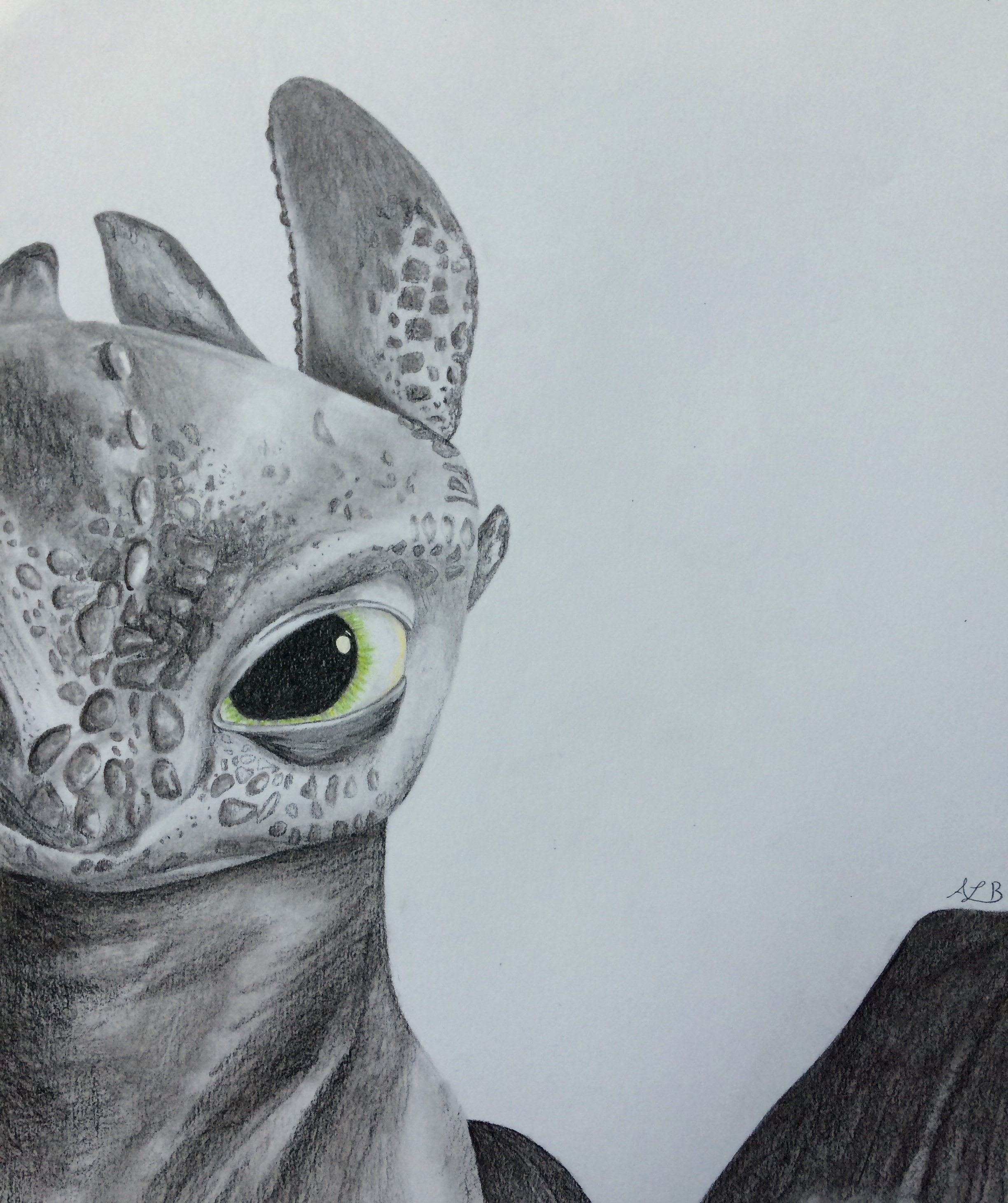 Charcoal Toothless Drawing How to Train Your Dragon Etsy