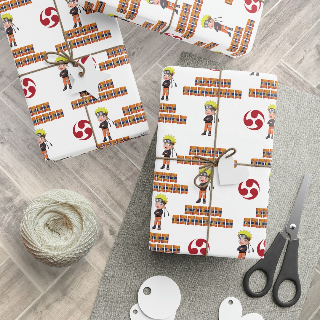 Naruto Wrapping Paper, Happy Birthday Wrapping Paper, Naruto Themed