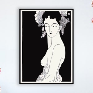 Vintage Art Print, Japanese Art Print, Secession, Vintage Japanese Wall Art, Japanese Woman Art, Asian Art, Printable Poster, Minimalist