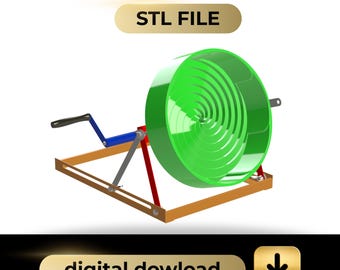 Spiral Gold Mining Pan 3D Model: STL & Parasolid Files (15 3/4 inches) (Digital Download)
