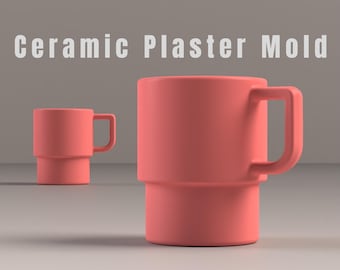 Coffee Mug Plaster Mold: 3D Printer STL File (Digital Download)