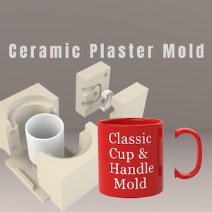 Archivo STL de impresora 3D: Molde de cerámica para taza clásica con asa