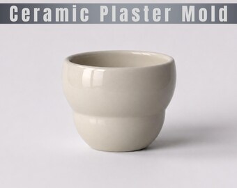 Modern Ceramic Cup Plaster Mold, Minimalist Coffee Mug Cast Mold (Digital Download)