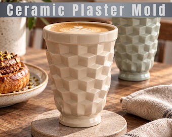 Geometric Ceramic Cup Plaster Mold | Slip Casting STL Mold (Digital Download)