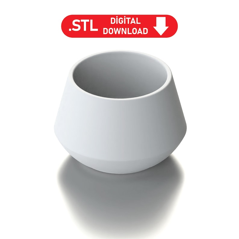 May include: A white ceramic planter with a wide, rounded base and a slightly flared top. The planter is designed to hold a small plant or succulent.