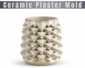Pine Cone Ceramic Plaster Mold, Geometric Vase, Mug Casting STL (Digital Download)