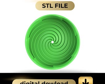 Dibujo del modelo 3D de una bandeja de extracción de oro en espiral. Apto para impresión 3D (15 3⁄4 pulgadas).
