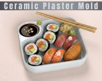 Modern Snack Plate Plaster Mold STL File | Ceramic Chip & Dip Serving Dish (Digital Download)