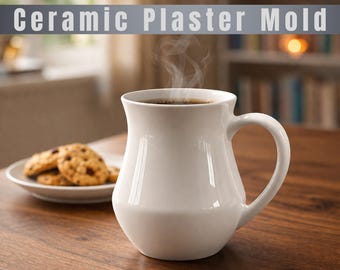Tea and Coffee Cup Plaster Mold (Digital Download) | 3d Printed Cup
