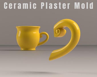 Coffee and Tea Cup Handle Plaster Mold – Slip Casting Ceramic Mold (Digital Download)