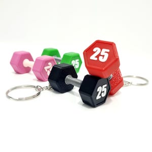 Dumbbell Keychain, Weightlifting Keychain, Crossfit,  Gym Bag Charm - Bodybuilder Accessory - Gift for Coaches - Fitness Enthusiast - GYM