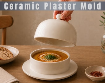 Ceramic Covered Serving Dish Plaster Mold | Butter Dish & Hot Food Bowl | (Digital Download)