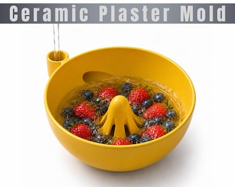 Vortex Berry Bowl Plaster Mold | Self Washing Ceramic Fruit Colander | Casting Mold | Digital Download
