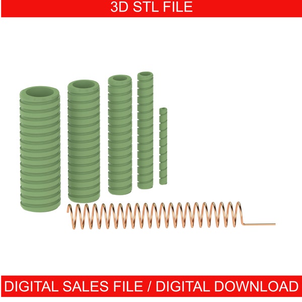 Fibonacci coil winding jig for electroculture gardening 3d stl file | 10x100mm | 20x150mm | 30x150mm | 40x150mm | 50x150mm|