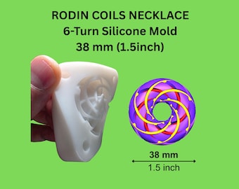 Rodin Coils Necklace Silicone Mold 6-Turn  |  Torus Epoxy Resin Casting