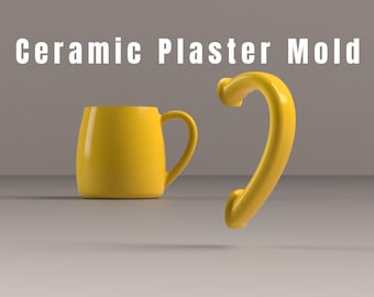 Coffee Mug and Tea Cup Handle Plaster Mold – Slip Casting Ceramic Mold (Digital Download)