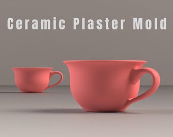Moule en plâtre pour tasse à café : fichier STL pour imprimante 3D (téléchargement numérique)