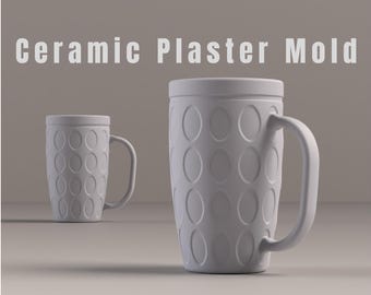 Moule en plâtre pour tasse à café et à thé : fichier STL pour imprimante 3D (téléchargement numérique)