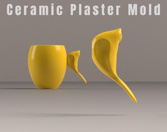 Bird-Shaped Ceramic Mug Handle Plaster Mold (Digital Download) – 3D Printer STL File