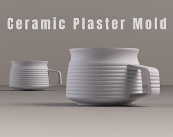 Moule en plâtre pour tasse à café : fichier STL pour imprimante 3D (téléchargement numérique)