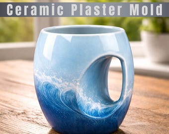 Gipsform för kaffemugg: 3D-skrivare STL-fil (digital nedladdning)