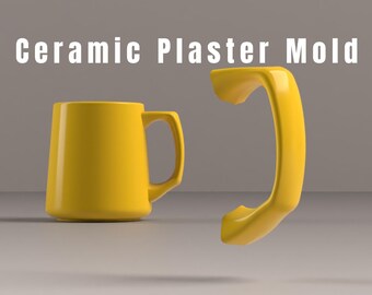 Coffee Mug and Tea Cup Handle Plaster Mold – Slip Casting Ceramic Mold (Digital Download)