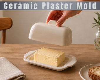Butter Dish with Lid Plaster Mold | Ceramic Butter Keeper  (Digital Download)