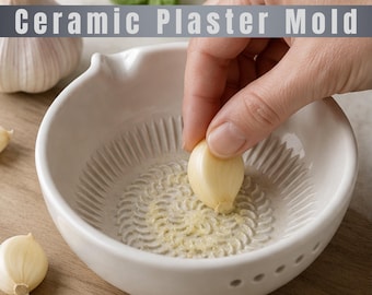 3 in 1 Grater Bowl Plaster Mold | Garlic Ginger Herb Stripper Bowl | Digital Download
