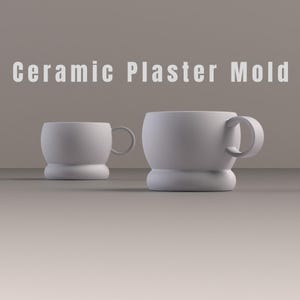 Molde de yeso (descarga digital), molde para taza de yeso, molde para taza de té