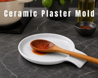 Plaster Mold for Ceramic Spoon Rest with Handle (Digital Download) – Serving Spoon Plate