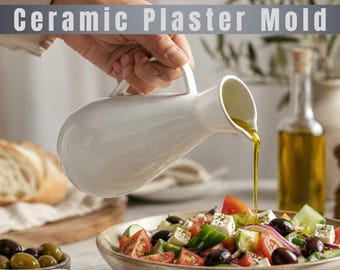 Elegant Modern Ceramic Olive Oil Bottle Plaster Mold: 3D Printer STL File (Digital Download)