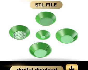 Gold Pan Set 3D STL File: Prospecting & Mining (Digital Download)