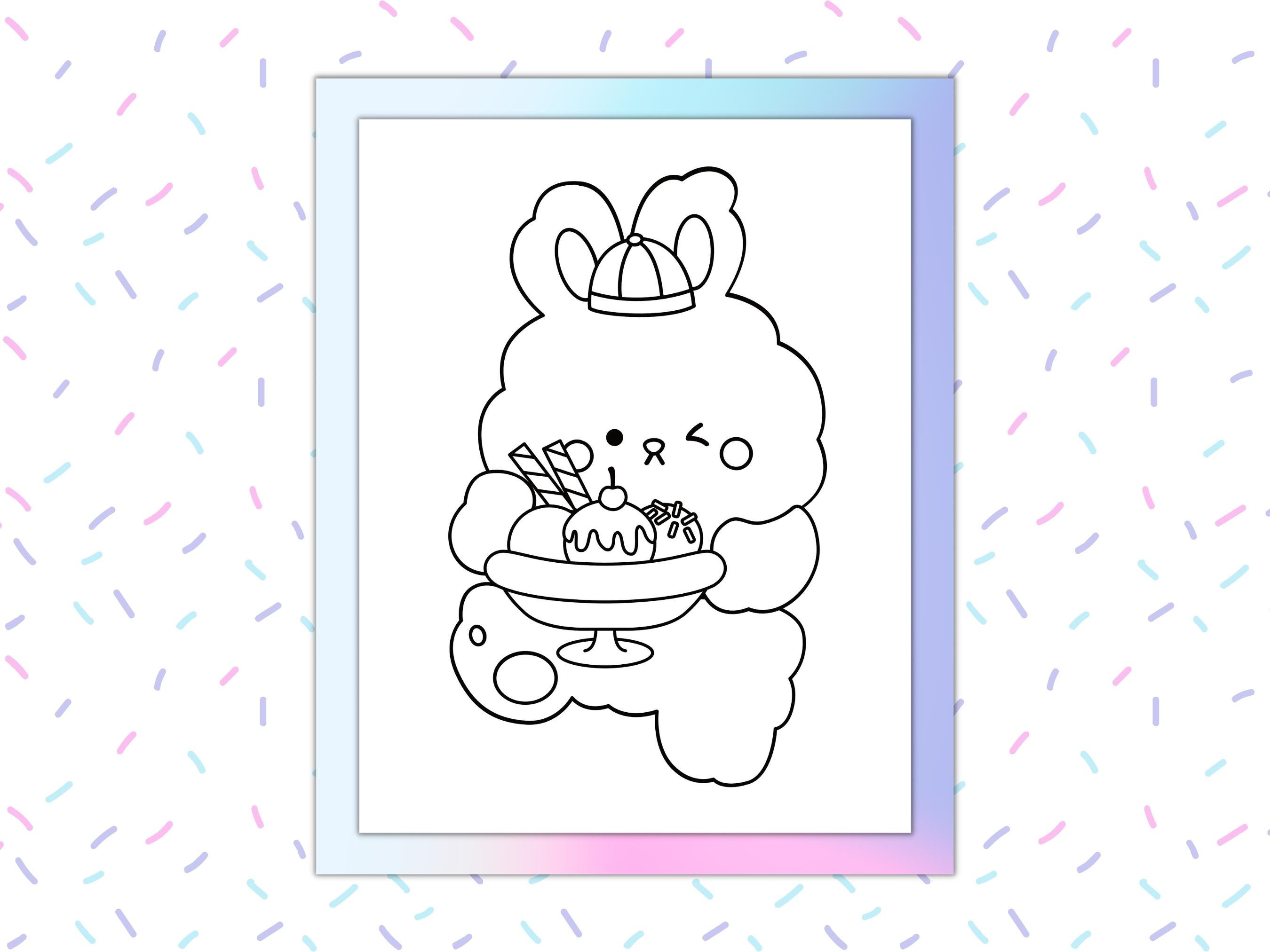 10 Printable Cute Bunnies Coloring Pages Coloring Page Pdf - Etsy