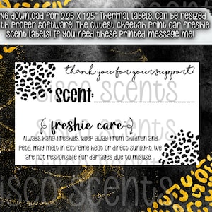 Car Freshie Cheetah Labels PNG DOWNLOAD , Car freshie warning labels, Labels for car freshies, cheetah labels