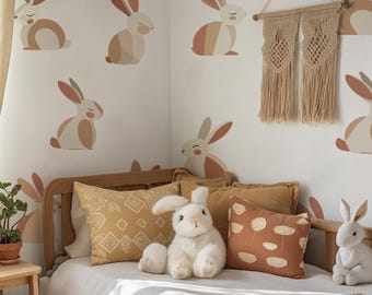 Wandtattoos Häschen | Pastell Kaninchen Aufkleber Kinderzimmer Dekor