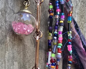 Purse Charm - Backpack Charm - Purse Bling - Beaded Purse Charm - Purse Jewelry - Keychain Bling -  Bag Bling, One of a Kind gemstones