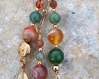 Gemstones Purse Charm - Backpack Charm - Purse Bling - Beaded Purse Charm - Purse Jewelry - Keychain Bling -  Bag Bling, One of a Kind
