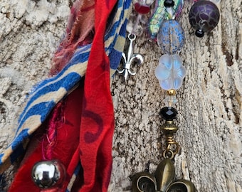 Purse Charm - Backpack Charm - Purse Bling - Beaded Purse Charm - Purse Jewelry - Keychain Bling -  Bag Bling, One of a Kind gemstones
