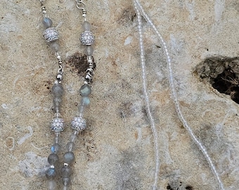 Eye Glasses Holder Beaded Eyeglass Chain, Reading Glasses Chain, Eyeglass Holder, Eyeglass Necklace, Lanyard for Glasses labradorite