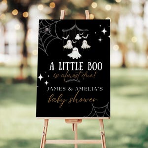 A Little Boo is Almost Due Welcome Sign, Halloween Baby Shower, Baby ...