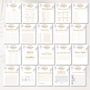 Instant Download: Disney Baby Shower Games – A printable, ready-to-use set of baby shower games with a whimsical Disney theme, perfect for adding magic to any baby shower